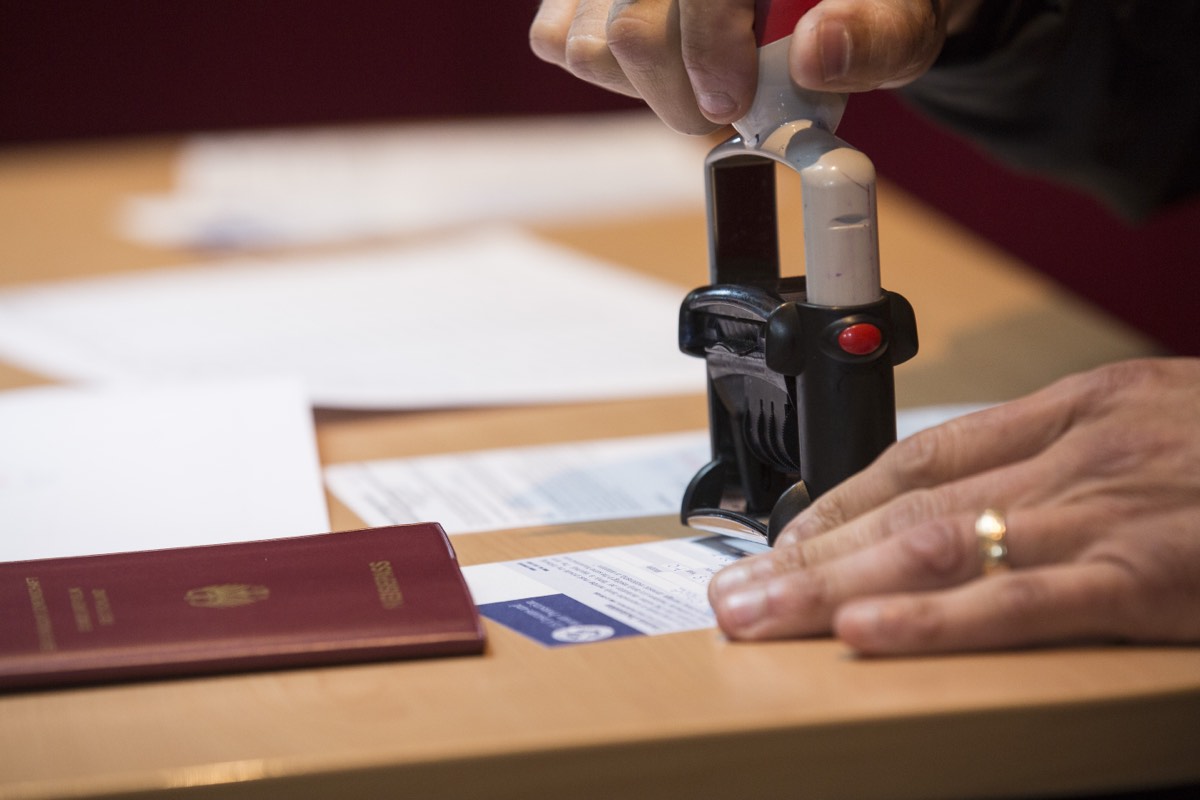 Passport being stamped, example for visa refusals and residence permit appeals